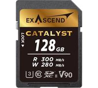 Exascend Catalyst 300MB/S 128GB SDXC UHS-II V90 SDHC Memory Card Cinema-Quality 8K UHD up to 280 MB/s Write Speeds, 300 MB/s Read UHS-II, Class 10, U3, V90 SD Card High Speed SD Card