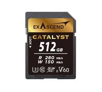 Exascend Catalyst 512GB SDXC UHS-II V60 Memory Card Record In 4K Ultra HD 150MB/s Write Speeds, 280MBs Read UHS-II, Class 10, U3, V60 SD Memory Card