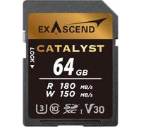 Exascend Catalyst 64GB SDXC UHS-I V30 Memory Card 4K UHD up to 150MB/s Write Speeds, UHS-I, Class 10, U3, V30 Camera Memory Card (UHS-I V30, 64GB)