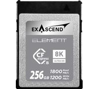 Exascend Element 256GB CFexpress Type B 1200MB/s Write Speed, 1800MB/s Read Speed, for RAW 8K Video For Professional Grade DSLR and Video Cameras Sustained Write 450MB/s (8K Video, 256GB)