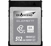 Exascend Element 512GB CFexpress Type B 1200MB/s Write Speed, 1800MB/s Read Speed, for RAW 4K Video For Professional Grade DSLR and Video Cameras 900MB/s Sustained Write