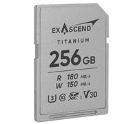 Exascend Titanium SDXC UHS-I V30 Memory Card 256GB - Full Metal Body, Up to 180MB/s Read, 150MB/s Write, 4K UHD Video, IP68 Water & Dust Resistant, 20× Stronger Than Standard SD Card