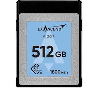 Exascend VIGOR PRO-CINEMA 512GB CFexpress Type B Sustained Write Speed 1700MB/s, for RAW 8K Video For Professional Grade DSLR and Video Cameras Sustained Write Speeds For Cinema Performance Recording
