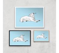 Exasperated Lamb Giclee Art Print - A3 - Wooden Frame