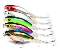 EXAURAFELIS 5pcsTopwater Fishing Lures with Propeller Tail Pencil Floating Lure Plopper Fishing Lures Whopper Floating Lure for Catfish Pike Perch