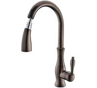 Exb360° RotatabKitchen Sink Mixer Tap with PullOut Dish Rr SingLever Faucet in Red Brown Perfect for Modern Kitchens