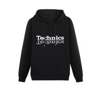 ExbeRt Technics Hoody Dj 1200 Turntable Music House Techno Electronic Hip Hop Hot Men'S Hoodie Fashion Size L Black