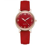 EXBERT Women's Leather Watch, Long Lasting Watches for Women, Round Watch with Leather Strap, Exquisite Multicolor Workmanship, Perfect for Birthday Party , 5, Blu, Strap