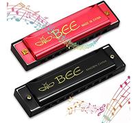 Exbrith Pack of 2 Harmonica Toys, Harmonica, Harmonica C Major, Suitable for Everyone, Many Different Music Standards, Classic, Jazz, Soft, Beautiful, Comfortable