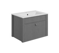 Exbury Grey Ash Wall-Mounted Vanity Unit & Basin Set (W)605mm (H)443mm