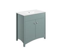 Exbury Sea Green Ash Freestanding Vanity Unit & Basin Set (W)810mm (H)835mm