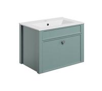 Exbury Sea Green Ash Wall-Mounted Vanity Unit & Basin Set (W)605mm (H)443mm