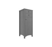 Exbury Tall Grey Ash Woodgrain Effect Single Freestanding Bathroom Cabinet With 2 Drawers (H)118Cm (W)46.5Cm