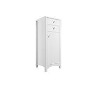 Exbury Tall White Ash Woodgrain Effect Single Freestanding Bathroom Cabinet With 2 Drawers (H)118Cm (W)46.5Cm