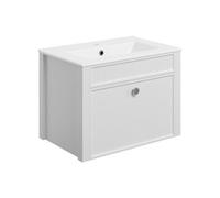 Exbury White Ash Wall-Mounted Vanity Unit & Basin Set (W)605mm (H)443mm