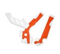 EXC250 EXC300 Motorcycle X-Grip Frame Guard Compatible With SX SXF EXC EXCF XCW XCFW Models 125 150 200 250 300 350 400(White Orange)