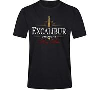 Excalibur Draught King Arthur Beer Parody T Shirt Men's Fashion Casual Cool Tee Shirts Black