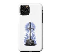 Excalibur Sword in Stone Arthurian Legend Sacred Line Art Case for iPhone 11 Pro
