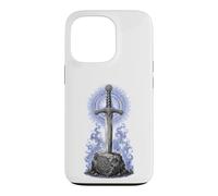 Excalibur Sword in Stone Arthurian Legend Sacred Line Art Case for iPhone 13 Pro