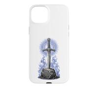 Excalibur Sword in Stone Arthurian Legend Sacred Line Art Case for iPhone 15 Plus