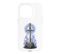 Excalibur Sword in Stone Arthurian Legend Sacred Line Art Case for iPhone 15 Pro