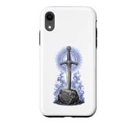 Excalibur Sword in Stone Arthurian Legend Sacred Line Art Case for iPhone XR