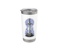 Excalibur Sword in Stone Arthurian Legend Sacred Line Art Stainless Steel Insulated Tumbler