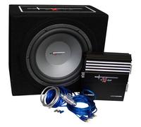 Excalibur X3 Pack Car Audio Complete System with X12C 300mm 12 Inch Subwoofer 300W RMS and 1000W Max, X500.2 2-Channel MOSFET Amplifier 1000W Peak plus 8GA Installation Cable Kit for Easy In-Car Setup