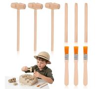 Excavation Tools for Kids, 3 sets Dinosaur Dig Tools of Hammer Archaeological Excavation Kids with Mini Hammer Brush Archaeological Kit Science Kit for Girls Boys