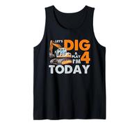 Excavator 4th Birthday Lets Dig and Play Today Graphic Tank Top