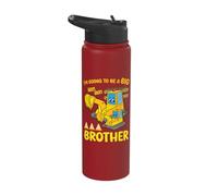 Excavator Child Ready Going to Be A Big Brother Stainless Steel Insulated Water Bottle