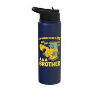 Excavator Child Ready Going to Be A Big Brother Stainless Steel Insulated Water Bottle