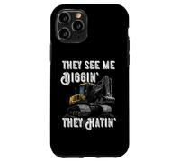 Excavator Construction Vehicle Backhoe They See Me Digging Case for iPhone 11 Pro