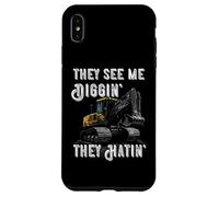 Excavator Construction Vehicle Backhoe They See Me Digging Case for iPhone XS Max