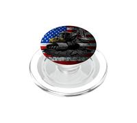 Excavator Construction Vehicle Vintage American USA Flag PopSockets PopGrip for MagSafe
