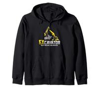 Excavator Double Entendre Construction Humor Sunset Art Zip Hoodie