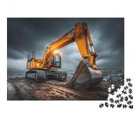 Excavator Heavy Duty Construction Equipment Jigsaw Puzzles Puzzles for Adults Kids. 1000 Piece Great Gifts Challenge Toy Educational Game Home Decoration for Adults& Kids Age 14 Years Up 70x50cm/1000
