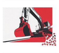 Excavator Heavy Duty Construction Jigsaw Puzzles Puzzle for Adults Kids. 1000 Piece Whimsical Challenge Toy Educational Game Home Decoration for Educational Games Gifts 38x26cm/1000pcs