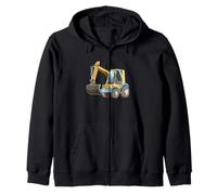 Excavator Kid Boy Construction Truck Zip Hoodie