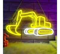Excavator Neon Signs for Wall Decor, Digger Neon Lights for Bedroom, Neon Wall Light Suitable for Living Office Game Room Christmas Excavator Toy Gift 5V USB Power with Hanging Chain Hooks