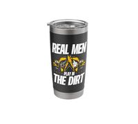 Excavator Operator Real Men Play in The Dirt Construction Stainless Steel Insulated Tumbler