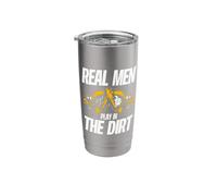 Excavator Operator Real Men Play in The Dirt Construction Stainless Steel Insulated Tumbler
