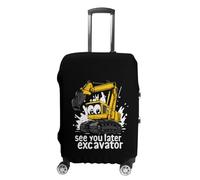 Excavator See You Later Luggage Cover for Suitcase Protector Washable S