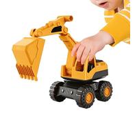 Excavator Toy Inertia Drive Truck Movable Arm Rotating Cab Engineering Play Sand Digging Machine Strong Build Interactive Vehicle Fun Learning Tool | for Children Indoor Outdoor Beach Sandbox School P