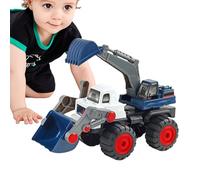 Excavator Toy Model - Bulldozer Construction Vehicle, 6 Inches Engineering Vehicle Figure with Rolling Wheels, Compact Resin Toy for Kids, Parent Child Interactive Playset with Collectible Design