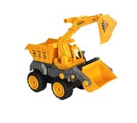 Excavator Toy - Multifunctional Construction Vehicle for Kids, Educational Shovel Truck Toy Early Learning Play, Engineering Equipment for Boys Girls, Yellow, Outdoor Indoor 10.83 Inches