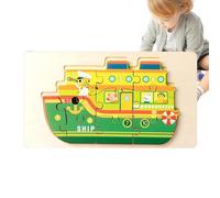 Excavator Wooden Riddles, Fire Truck Jigsaw Puzzle | Educational School Bus Puzzle,Portable Learning Assistance, Early Education Supplies for Motor Skills, The CA