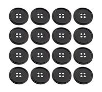 Exceart 100 Pcs Buttons Round Resin Button 4 Hole Black Sewing Flatback Buttons for DIY Sewing Button Replacement Diameter 20MM