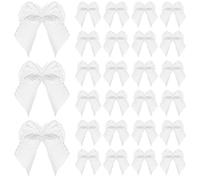 EXCEART 100 Pcs Mini Satin Ribbon Bows Flowers Sewing Appliques Scrapbooking Embellishment for DIY Craft Wedding Gift Hair Clip Bowknot Decoration 2. 2 x 2cm White