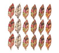 EXCEART 100pcs DIY Wooden Buttons Leaf Shaped Clothes Buttons for Women Girls Mixed Wooden Leaf Use in Girls Hats and Scarves Handmade Women Clothing